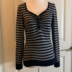 International Concepts | medium | black&grey | long sleeves striped top